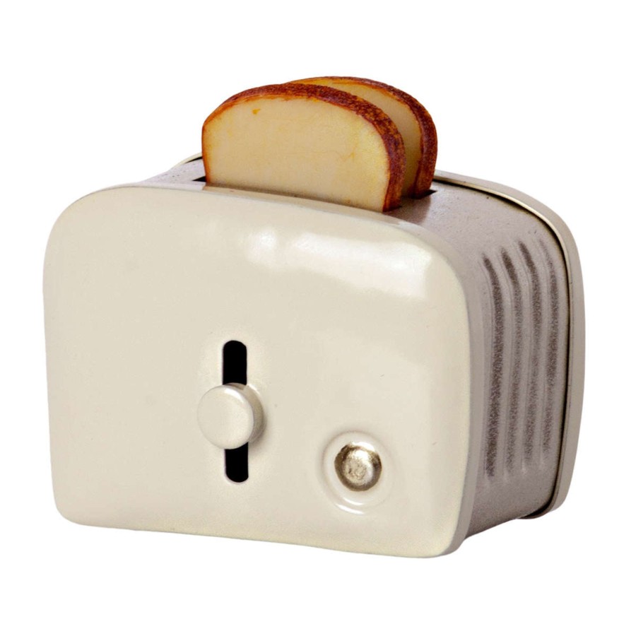 Doll Play Maileg Doll Houses & Accessories | Maileg Miniature Doll House Toaster With Breads, Off White