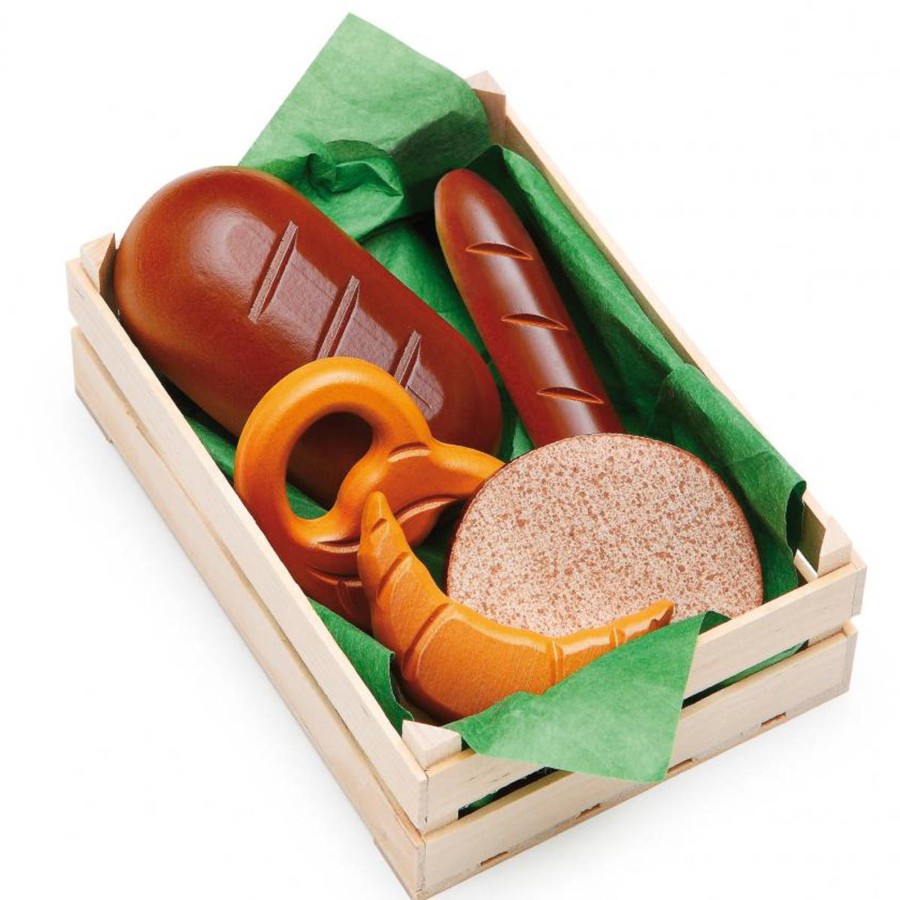 Pretend Play Erzi Pretend Food, Kitchen & Store | Erzi Wooden Play Food Loaf Of Bread, Made In Germany