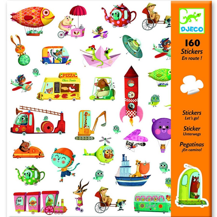 Pretend Play Djeco Cars & Trains | Djeco 160 Stickers, Let'S Go