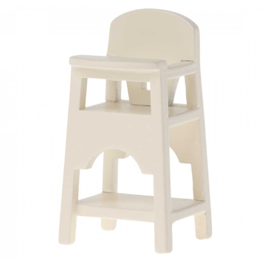 Doll Play Maileg Doll Houses & Accessories | Maileg Doll High Chair For Baby Mouse, Off White