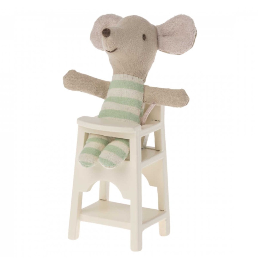 Doll Play Maileg Doll Houses & Accessories | Maileg Doll High Chair For Baby Mouse, Off White