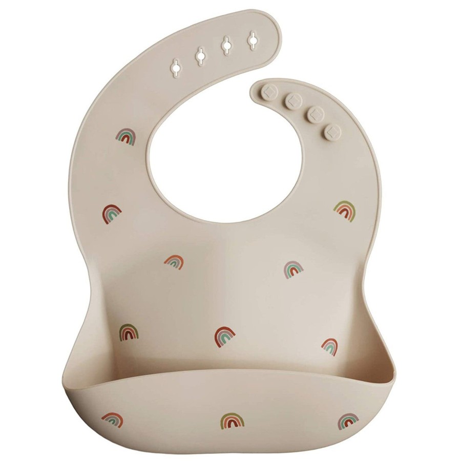 And More Mushie Meal Time | Mushie Silicon Baby Bib, Rainbow