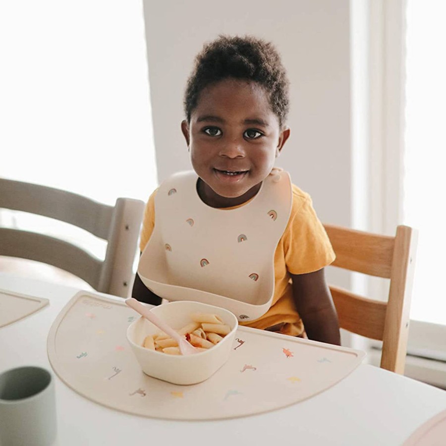 And More Mushie Meal Time | Mushie Silicon Baby Bib, Rainbow