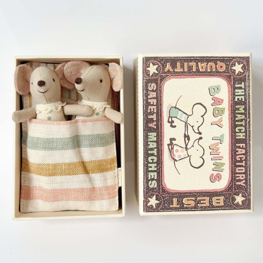 Doll Play Maileg Maileg Dolls | Maileg Baby Twin Mice In A Box, New