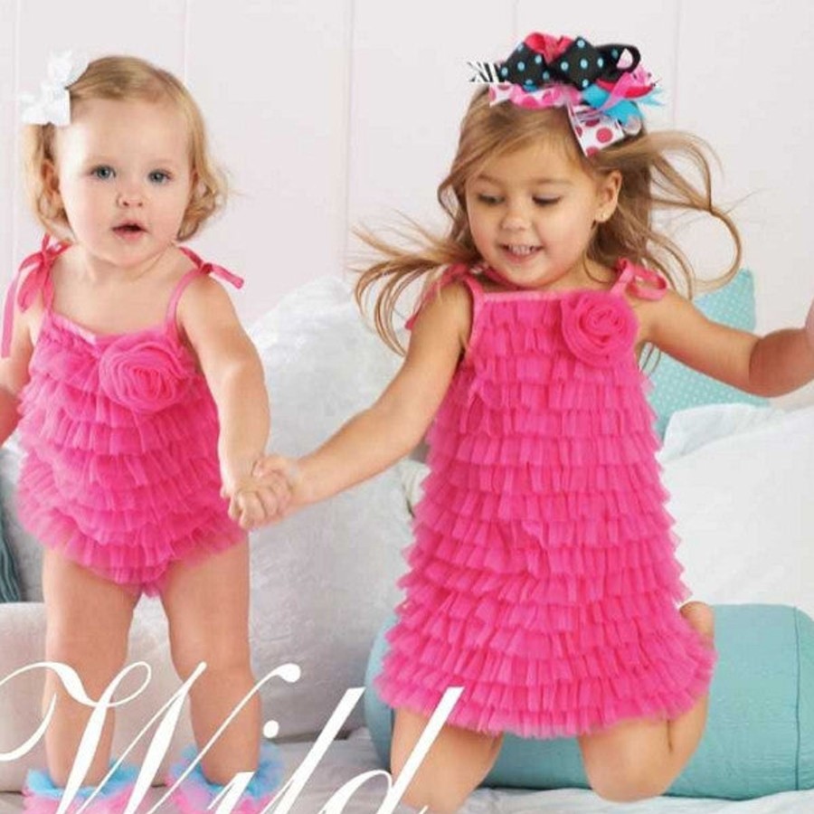 And More Mud Pie Baby Clothes & Accessories | Hot Pink Chiffon Ruffle Dress