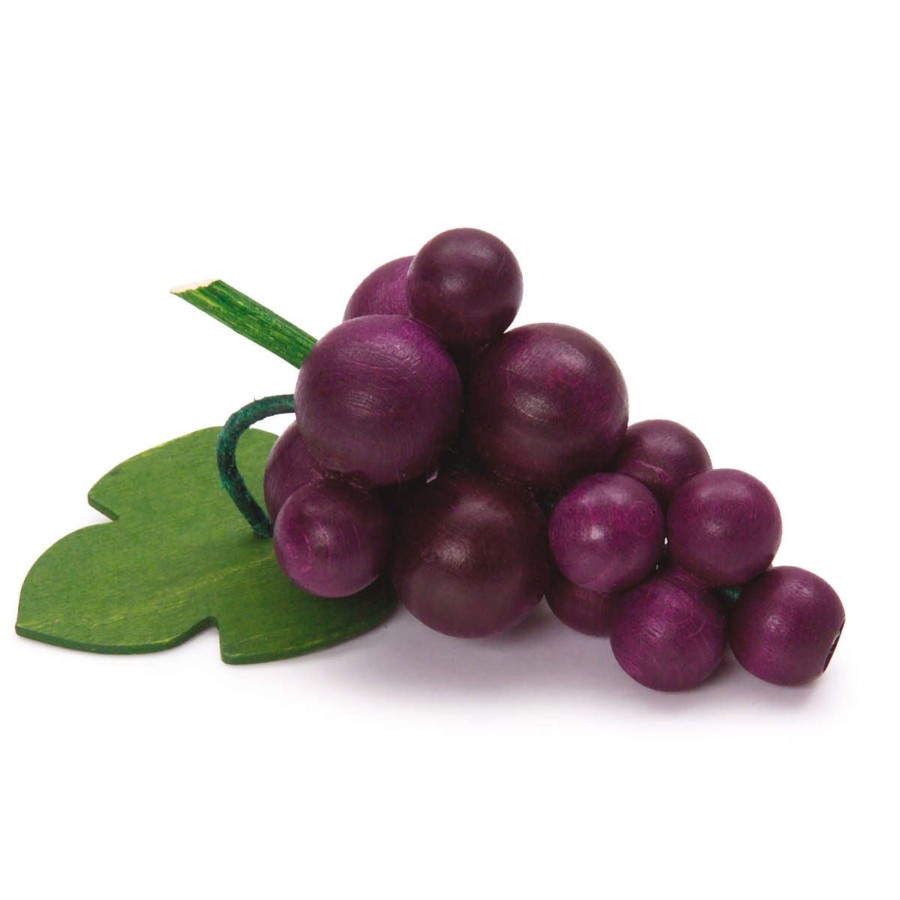 Pretend Play Erzi Pretend Food, Kitchen & Store | Erzi Wooden Play Food Purple Grapes, Made In Germany