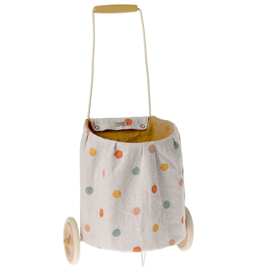 Room Decor Maileg Room Accessories | Maileg Trolley, Multi Dots With Yellow Lining