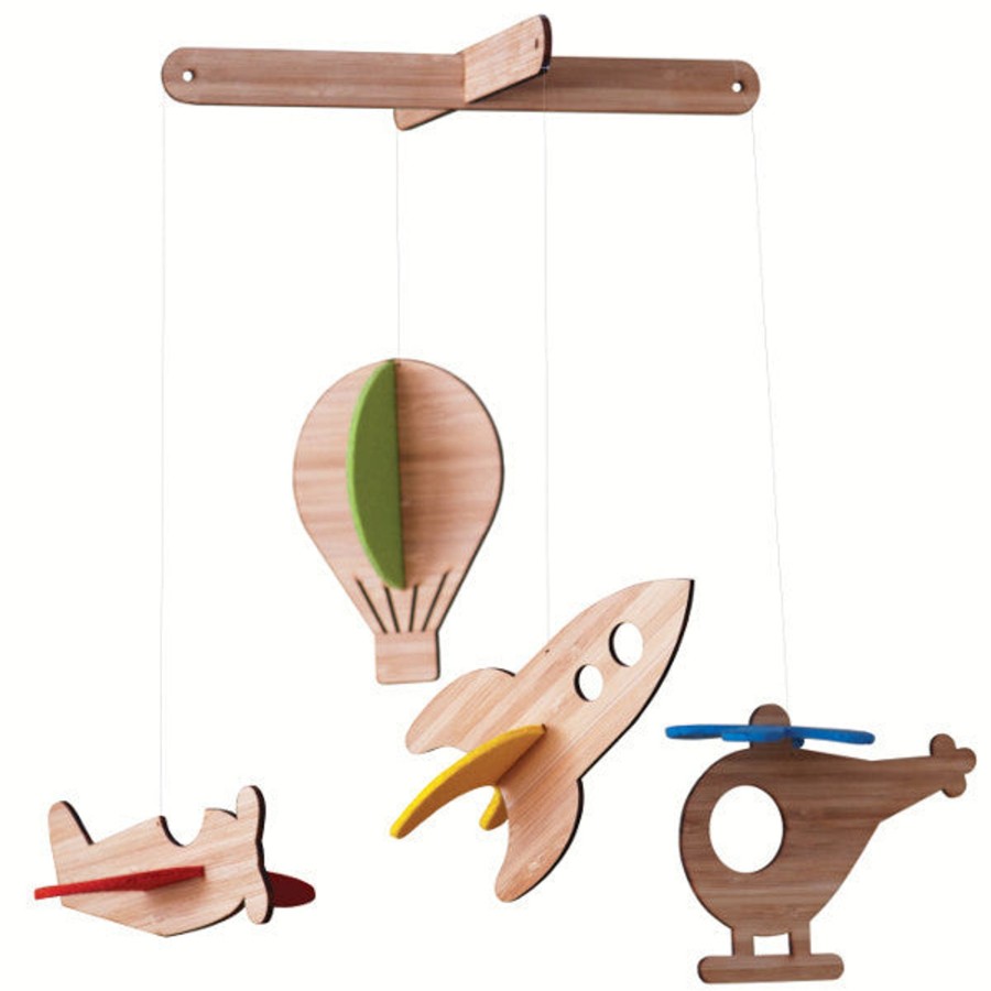 Room Decor Petit Collage Mobiles | Up In The Air Deluxe Bamboo Mobile