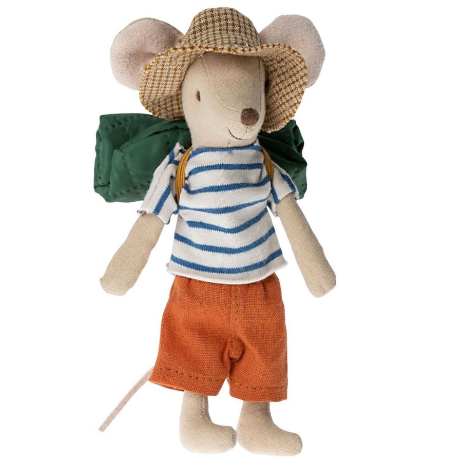 Doll Play Maileg Maileg Dolls | Maileg Big Brother Hiking Mouse With Sleeping Bag