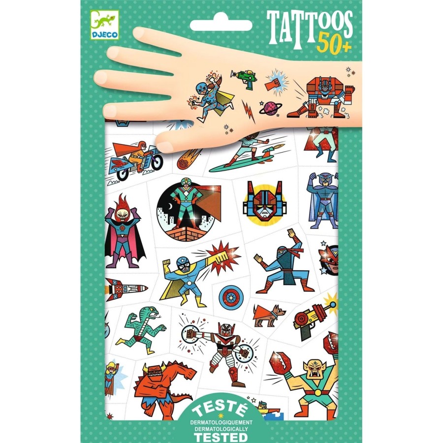 Creative Play Djeco Arts & Crafts | Djeco Temporary Tattoos, Heroes