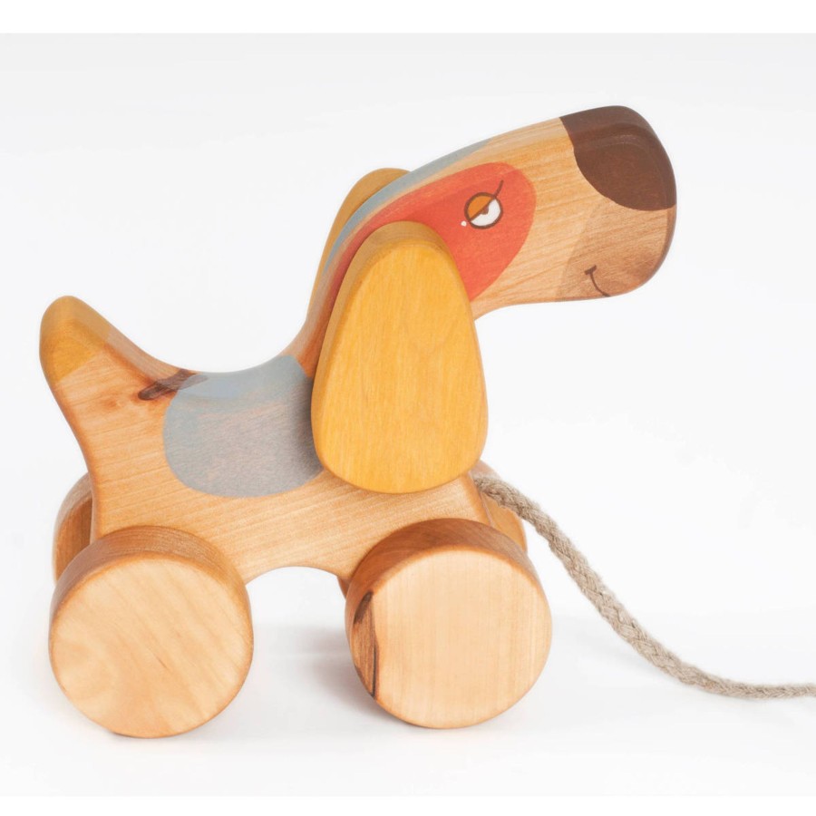 Pretend Play Friendly Toys Push, Pull & Ride Toys | Wooden Pull Toy Dog, Terrier