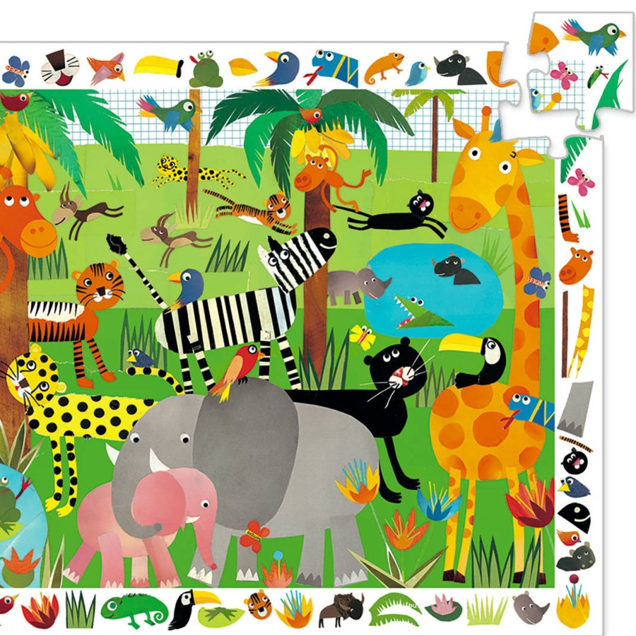 Creative Play Djeco Learning Toys | Djeco Search & Find Puzzle, Jungle (35Pcs)