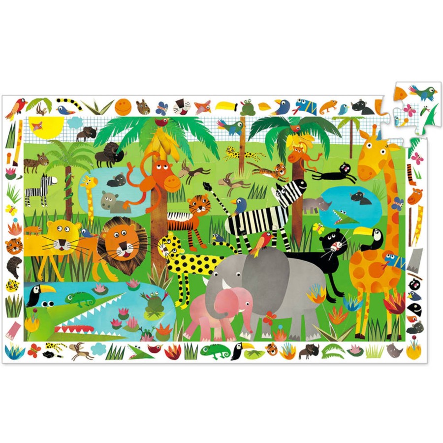 Creative Play Djeco Learning Toys | Djeco Search & Find Puzzle, Jungle (35Pcs)