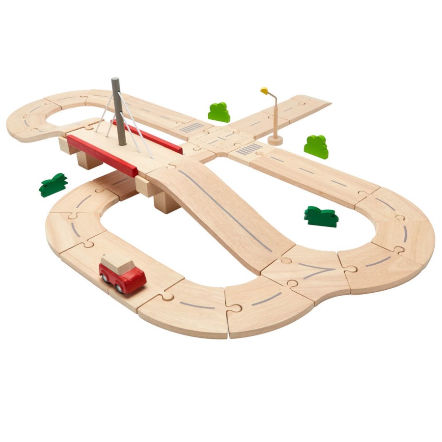 Pretend Play Plan Toys Cars & Trains | Plan Toys Wooden Road System