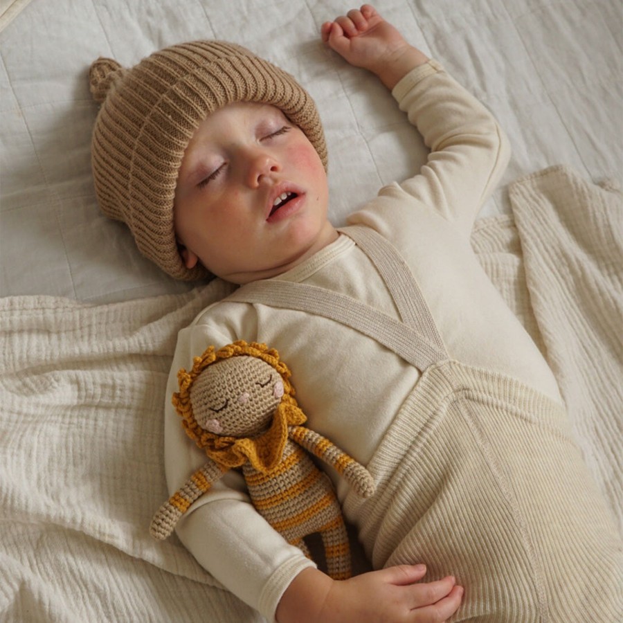 Baby Patti Olso | Patti Oslo Organic Crochet Doll, Lenni Lion, Ochre