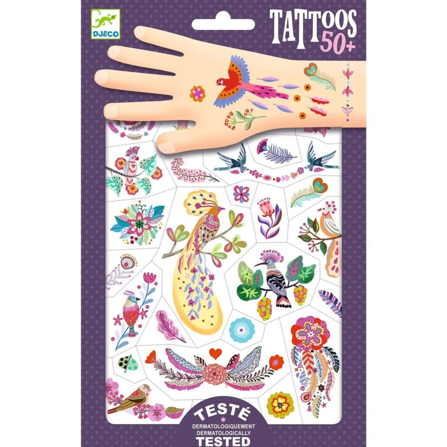 Creative Play Djeco Arts & Crafts | Djeco Temporary Tattoos, Bright Birds