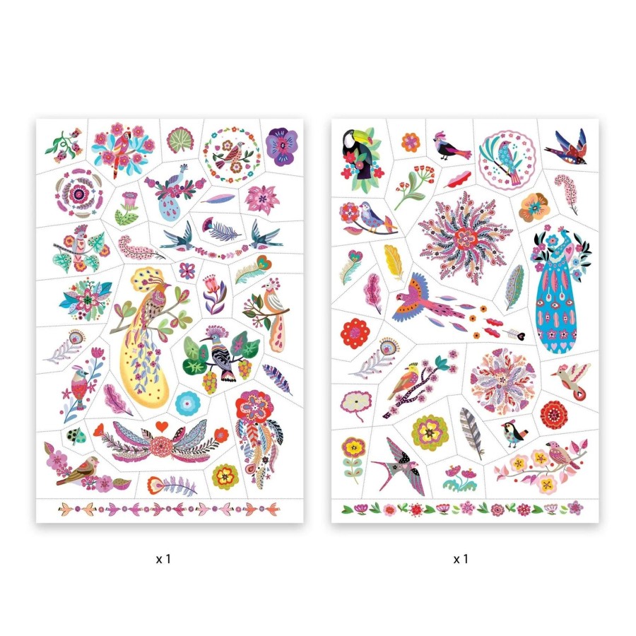 Creative Play Djeco Arts & Crafts | Djeco Temporary Tattoos, Bright Birds