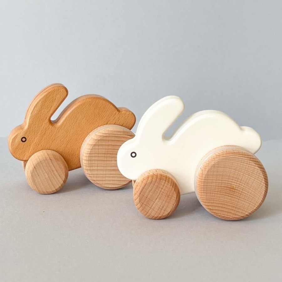 Pretend Play Bajo Push, Pull & Ride Toys | Bajo Small Rabbit Push Toy