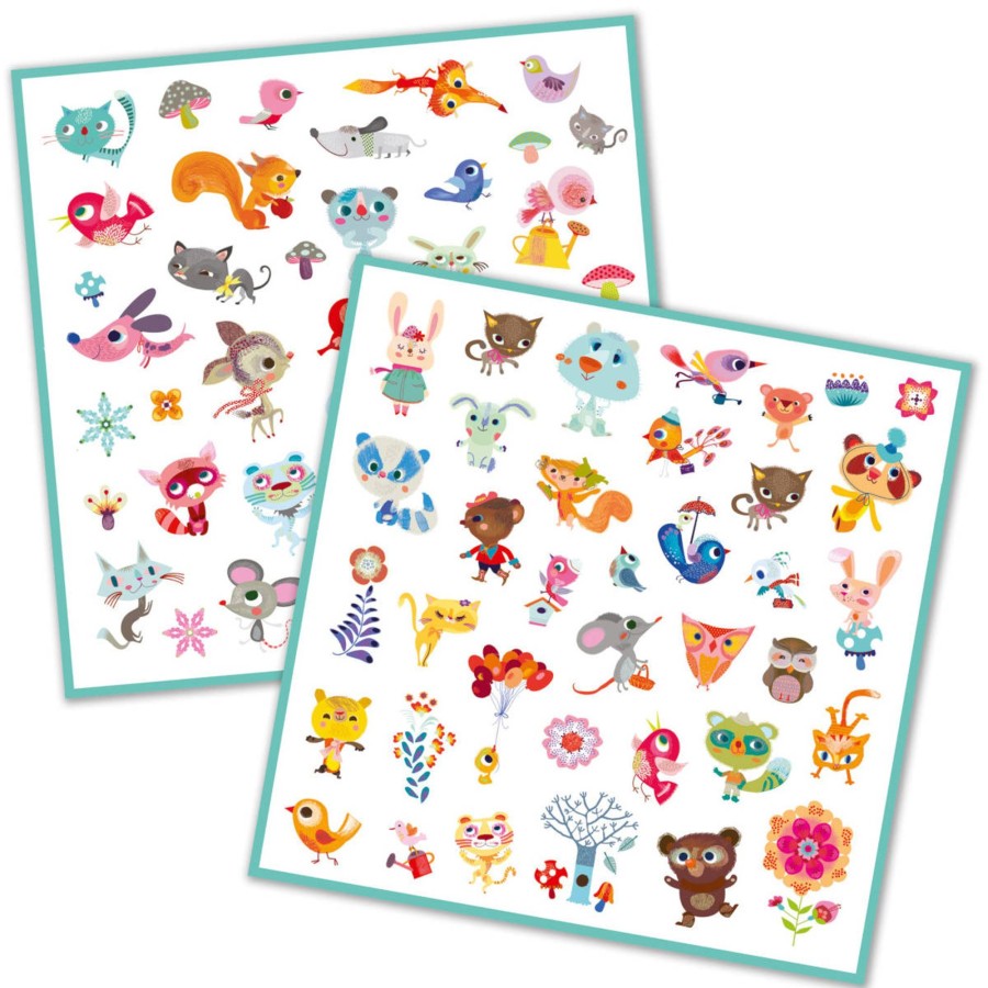 Creative Play Djeco Arts & Crafts | Djeco 160 Stickers, Little Friends