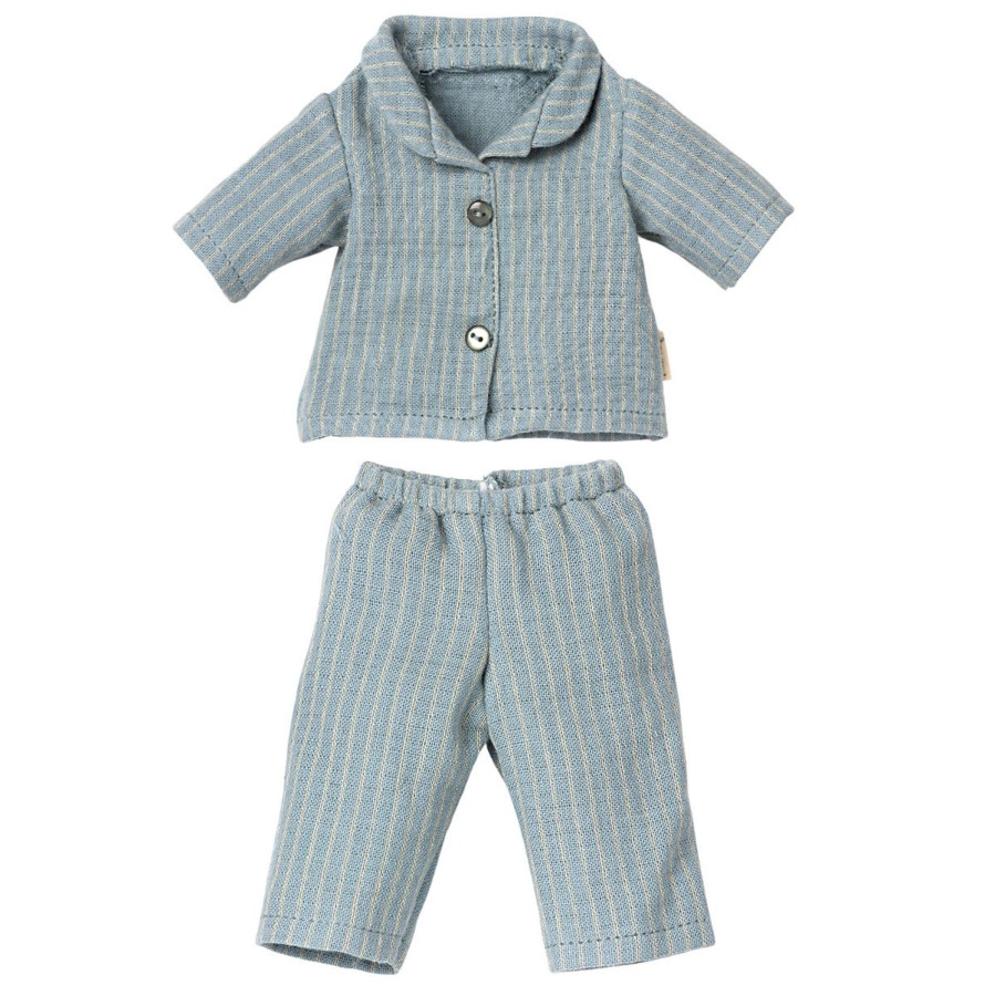 Doll Play Maileg Maileg Dolls | Maileg Pyjamas For Teddy Dad, Blue Stripe