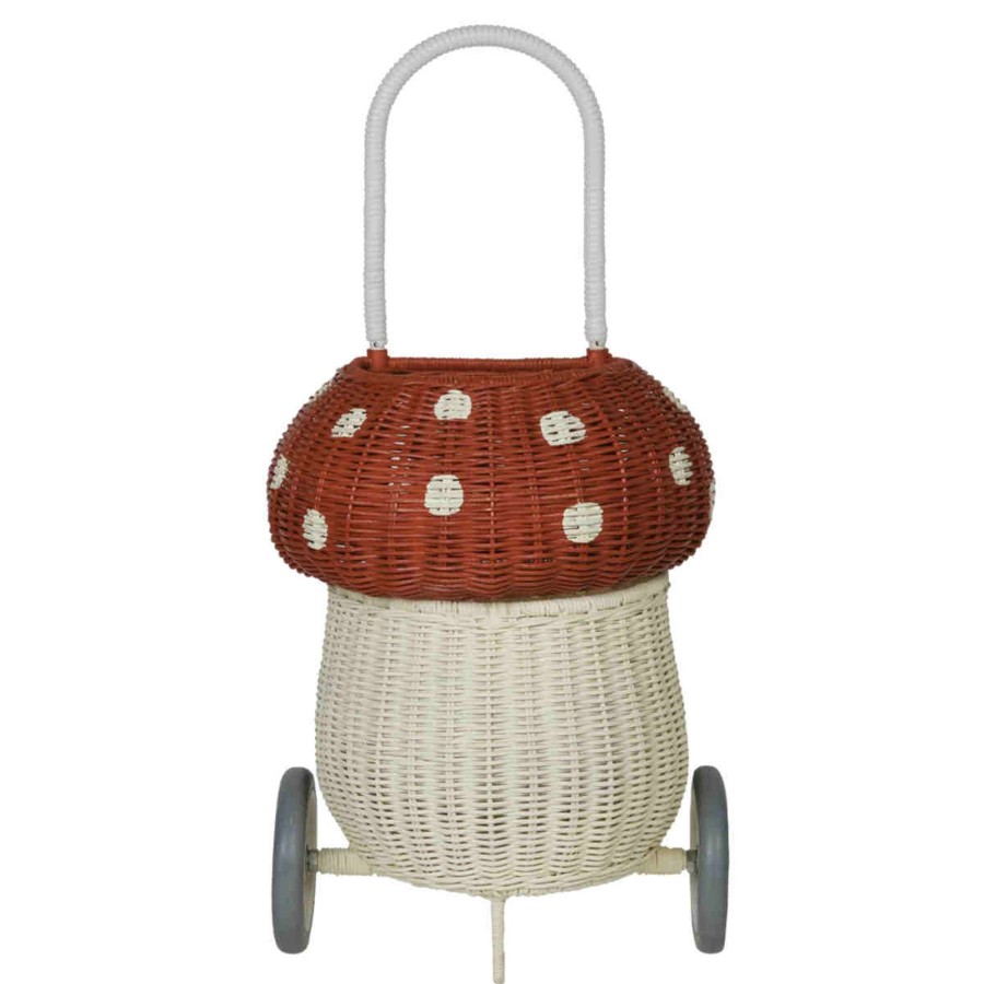 Room Decor Olli Ella Storages | Olli Ella Rattan Mushroom Luggy, Red