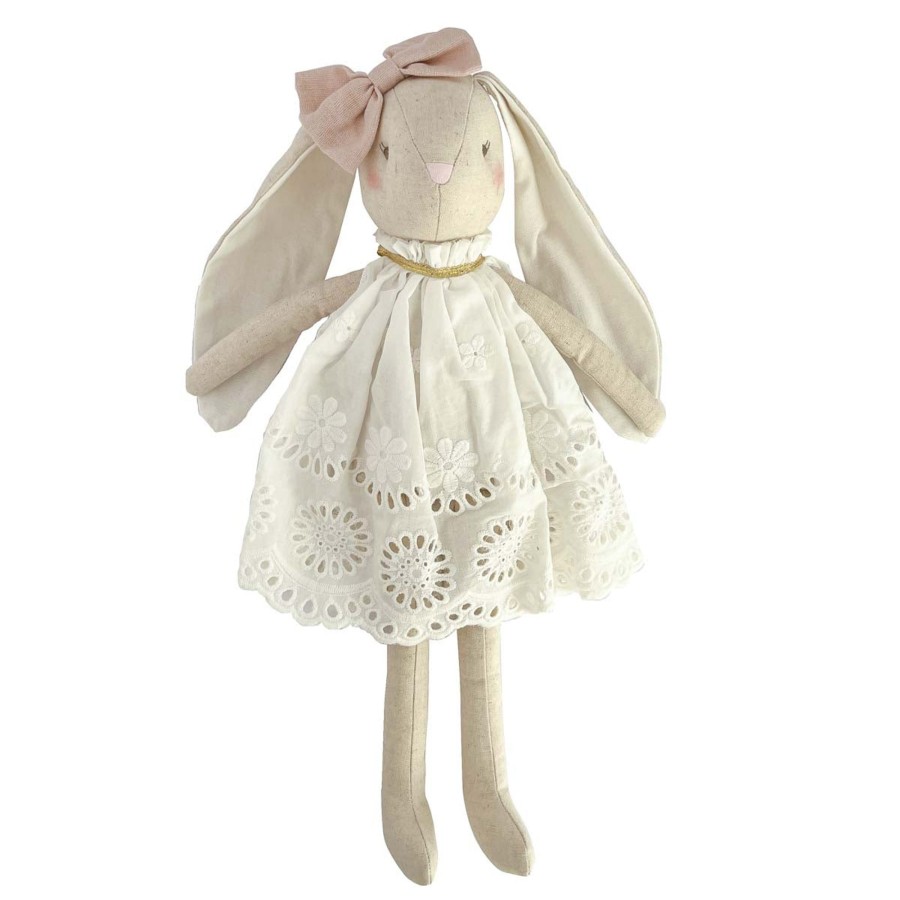 Doll Play Alimrose Plush Animals & Dolls | Alimrose Broderie Bunny, 15 Inches