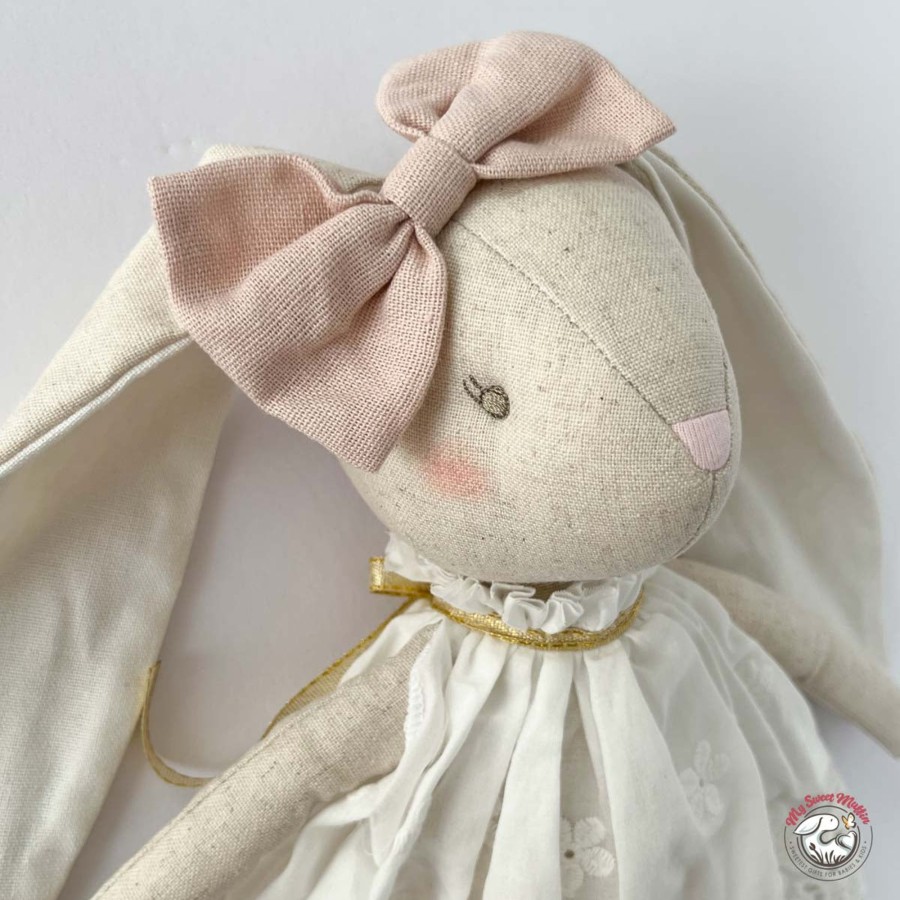 Doll Play Alimrose Plush Animals & Dolls | Alimrose Broderie Bunny, 15 Inches