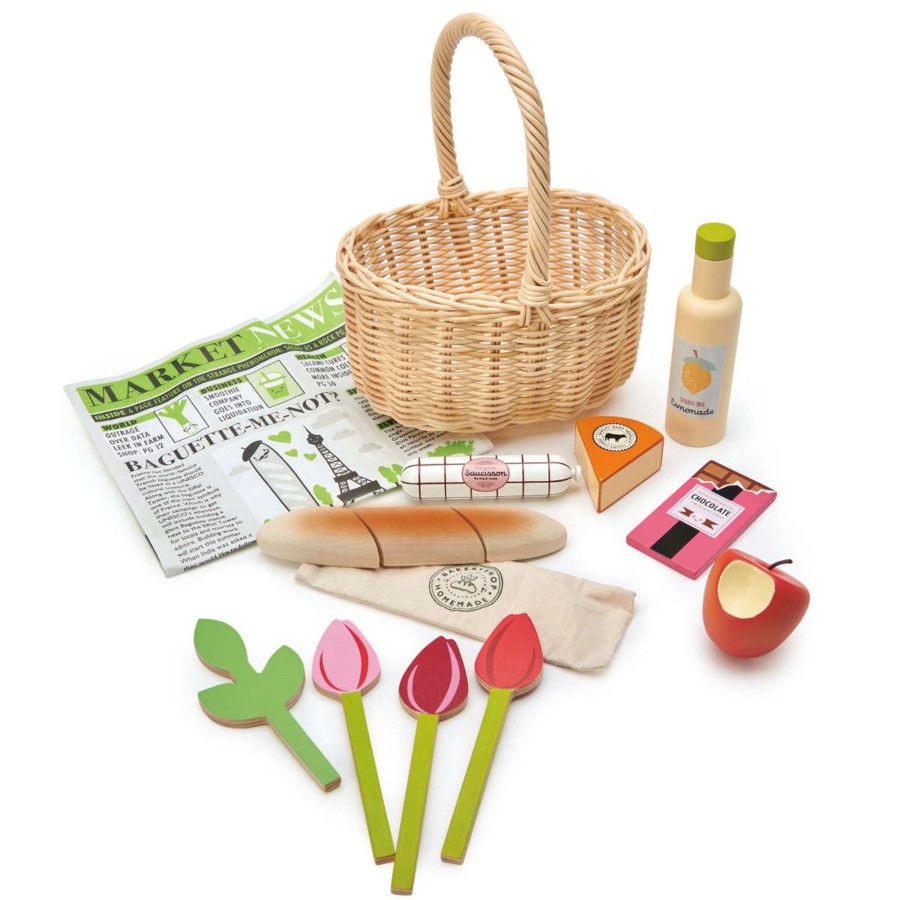 Pretend Play Tender Leaf Toys Pretend Food, Kitchen & Store | Tender Leaf Toys Wicker Shopping Basket