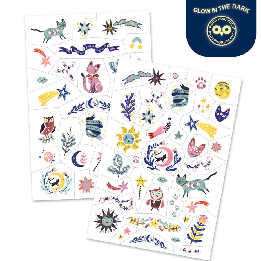 And More Djeco Party | Djeco Temporary Tattoos, Sweet Dreams (Glow In The Dark)