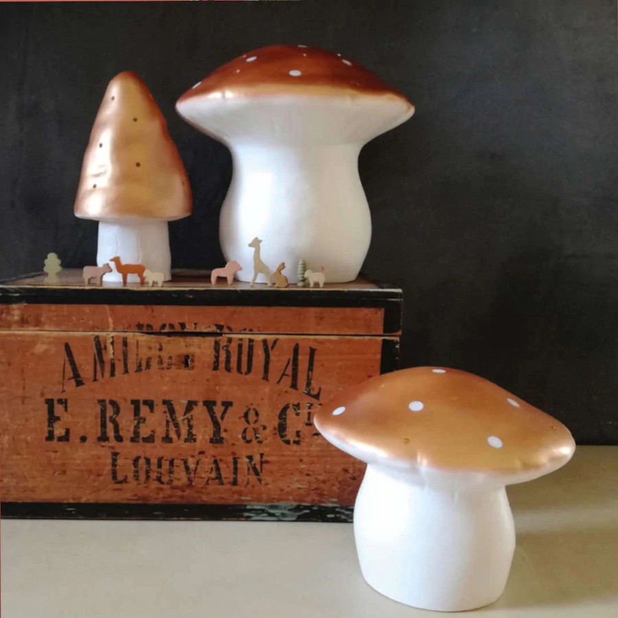 Room Decor Egmont Lights & Clocks | Egmont Heico Large Mushroom Led Lamp, Copper