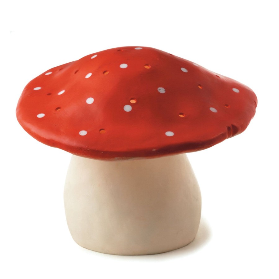 Room Decor Egmont Lights & Clocks | Egmont Heico Medium Mushroom Led Lamp, Red