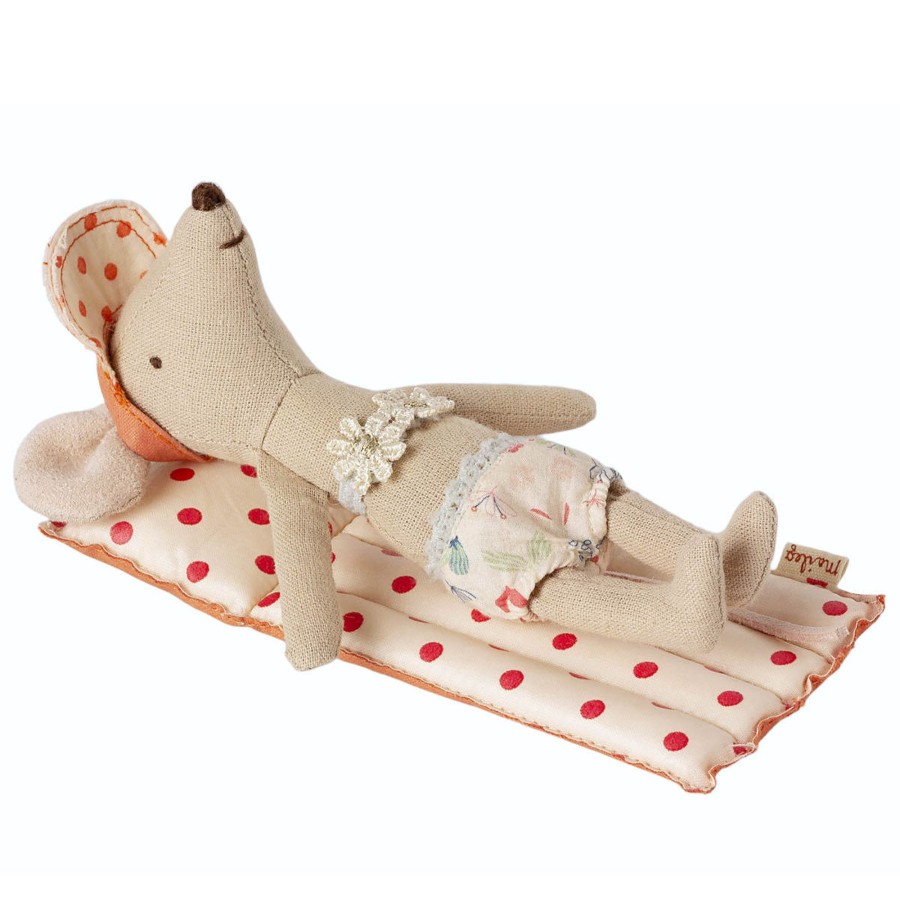 Doll Play Maileg Doll Houses & Accessories | Maileg Mouse Size Air Mattress, Red Dots