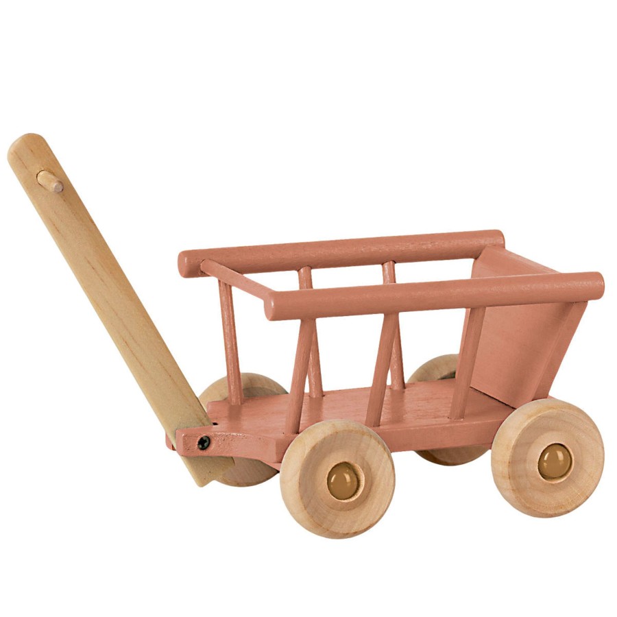 Doll Play Maileg Doll Houses & Accessories | Maileg Doll House Miniature Mini Wagon, Dusty Rose