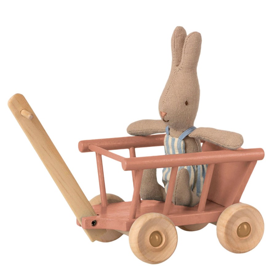 Doll Play Maileg Doll Houses & Accessories | Maileg Doll House Miniature Mini Wagon, Dusty Rose