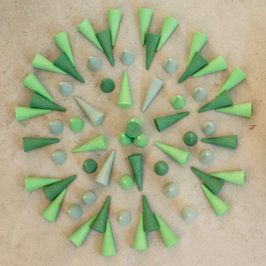 Creative Play Grapat Open-Ended Play | Grapat Mandala Green Cones