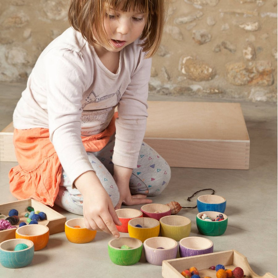 Creative Play Grapat Open-Ended Play | Grapat 12 Wooden Bowls