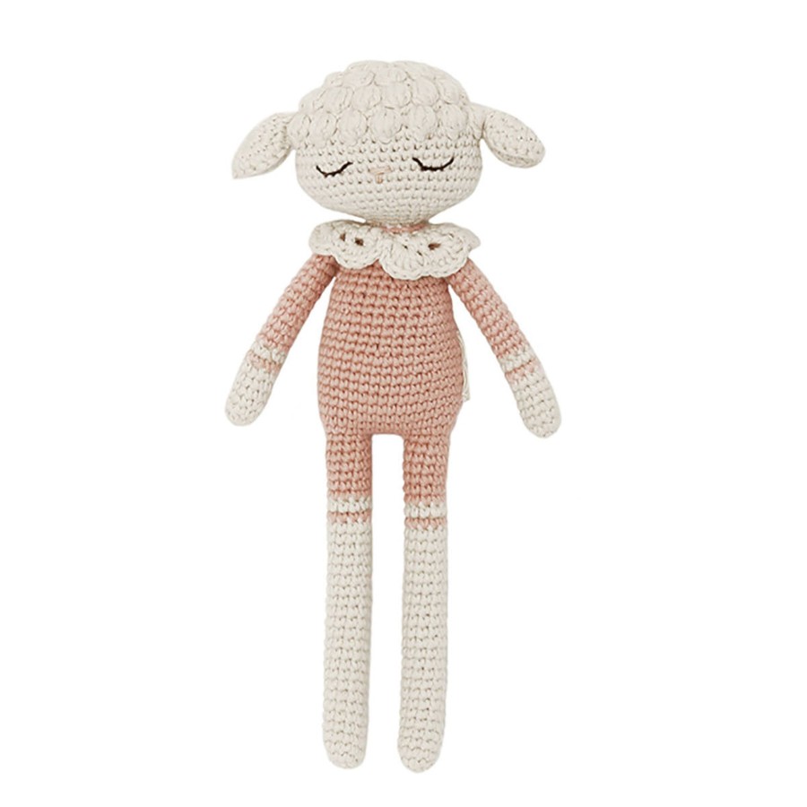 Doll Play Patti Olso Plush Animals & Dolls | Patti Oslo Organic Crochet Doll, Lili Lamb, Rose