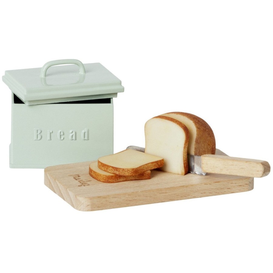 Doll Play Maileg Doll Houses & Accessories | Maileg Miniature Bread Box With Cutting Board And Knife