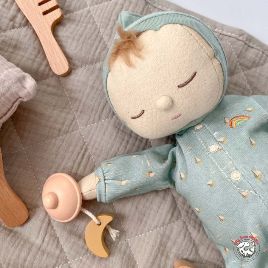 Pretend Play Olli Ella Baby Dolls & Accessories | Olli Ella Dozy Dinkum Baby Doll, Moppet Ocean