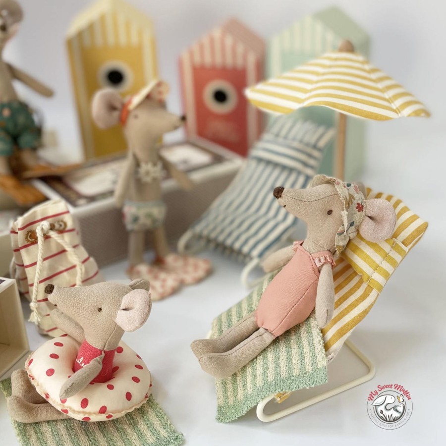 Doll Play Maileg Doll Houses & Accessories | Maileg Mouse Size Beach Umbrella