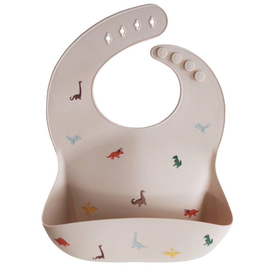 Baby Mushie | Mushie Silicon Baby Bib, Dinosaurs