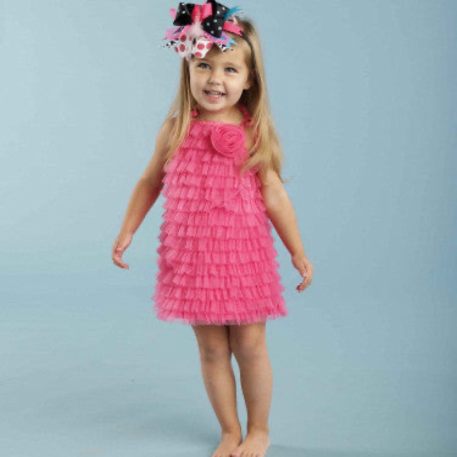 And More Mud Pie Party | Hot Pink Chiffon Ruffle Dress