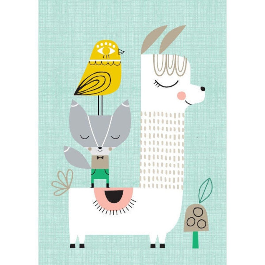 Room Decor Petit MonWholesale Posters & Arts | Petit Monkey Lama And Friends Poster By Suzy Ultman