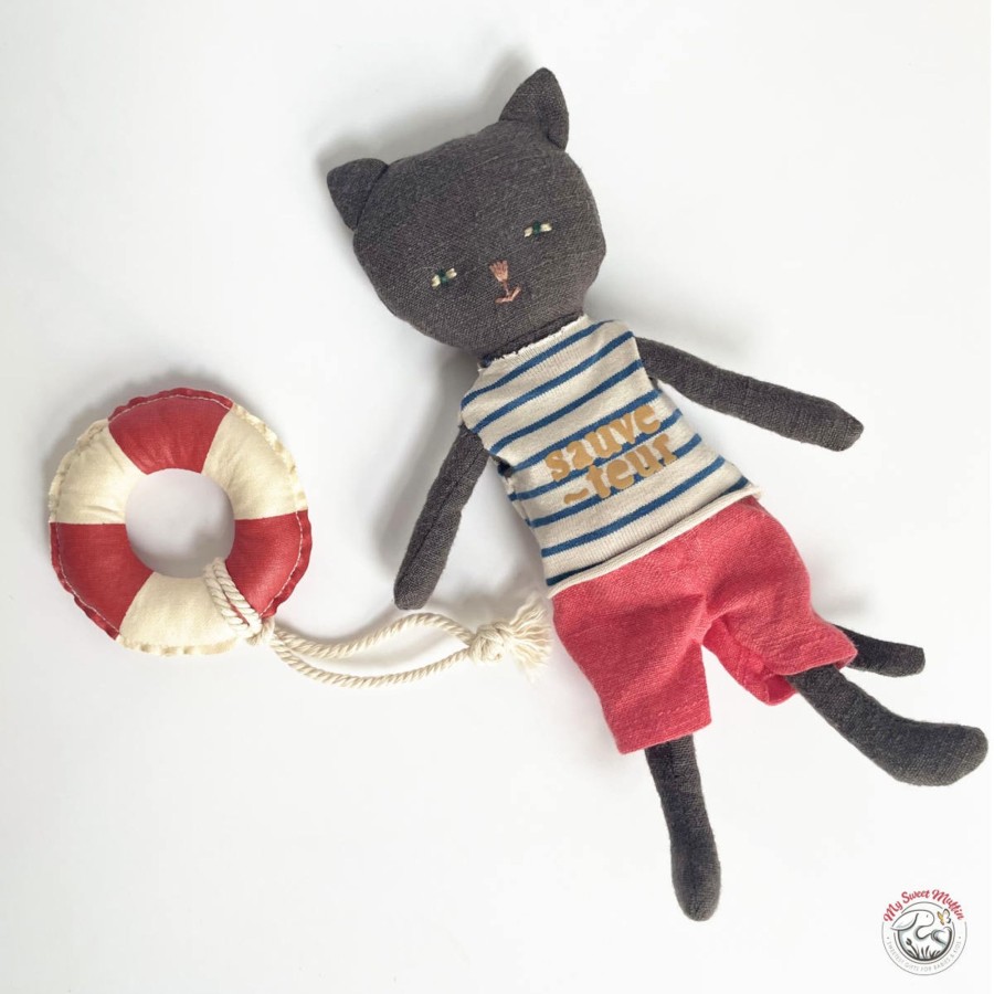 Doll Play Maileg Maileg Dolls | Maileg Lifeguard Cat With A Tower