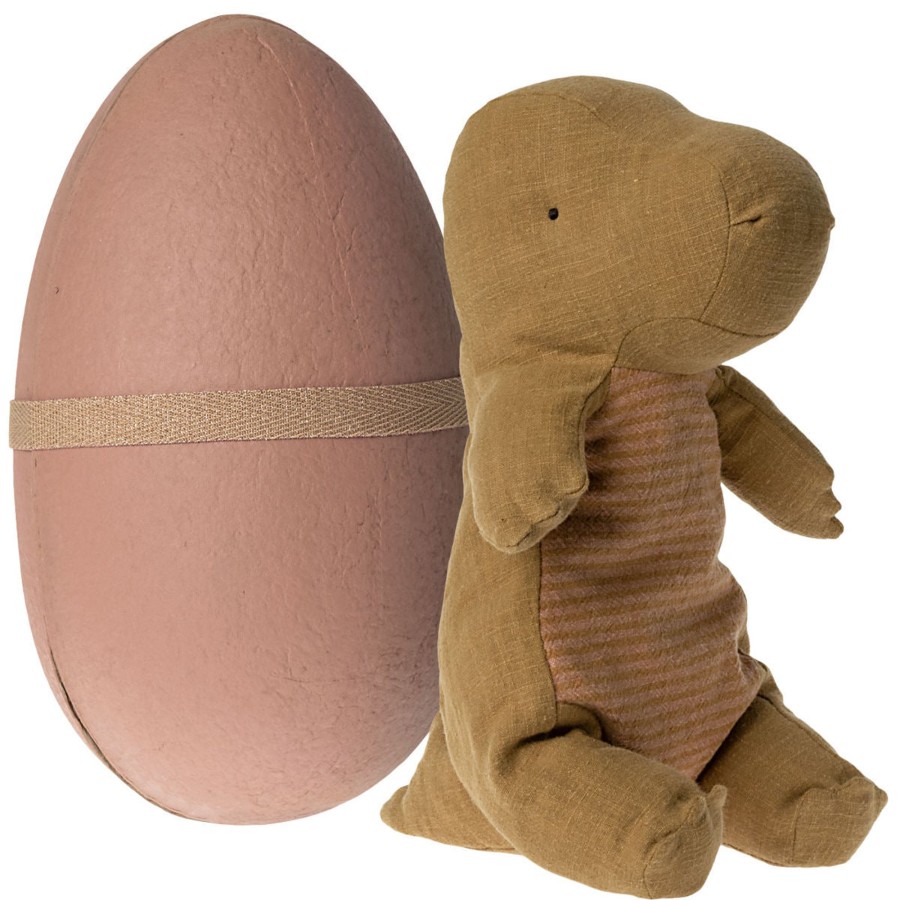 Doll Play Maileg Maileg Dolls | Maileg Gantosaurus In Egg, Medium, Dark Ocher