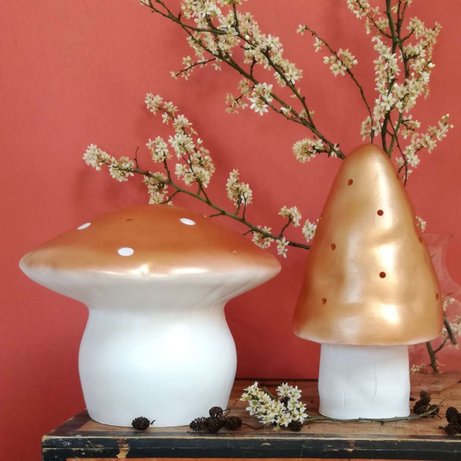 Room Decor Egmont Lights & Clocks | Egmont Heico Medium Mushroom Led Lamp, Copper