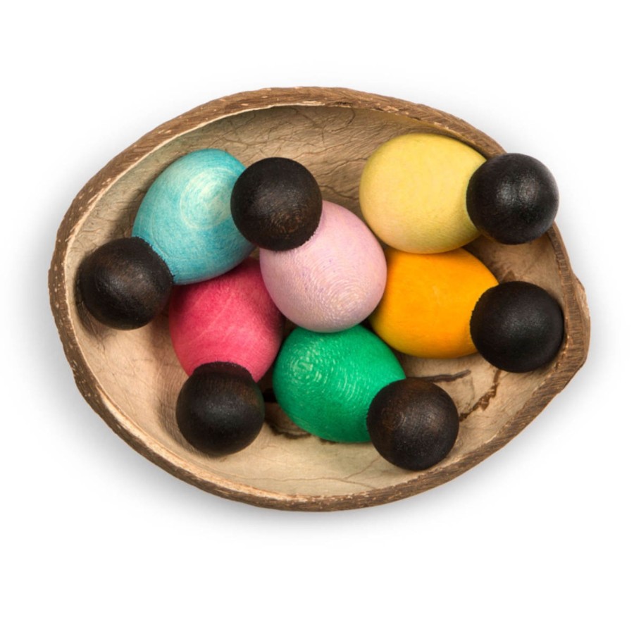 Creative Play Grapat Open-Ended Play | Grapat Baby Nins In Coconut Shell, Dark