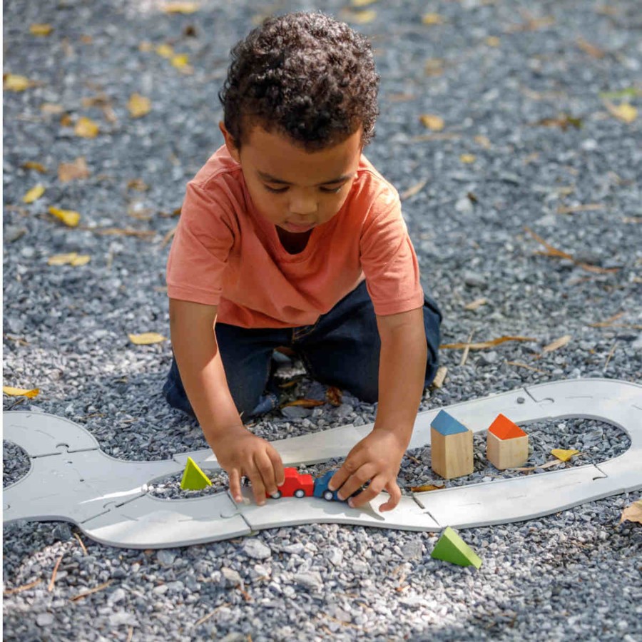 Pretend Play Plan Toys Cars & Trains | Plan Toys Rubber Road & Rail Set, Medium