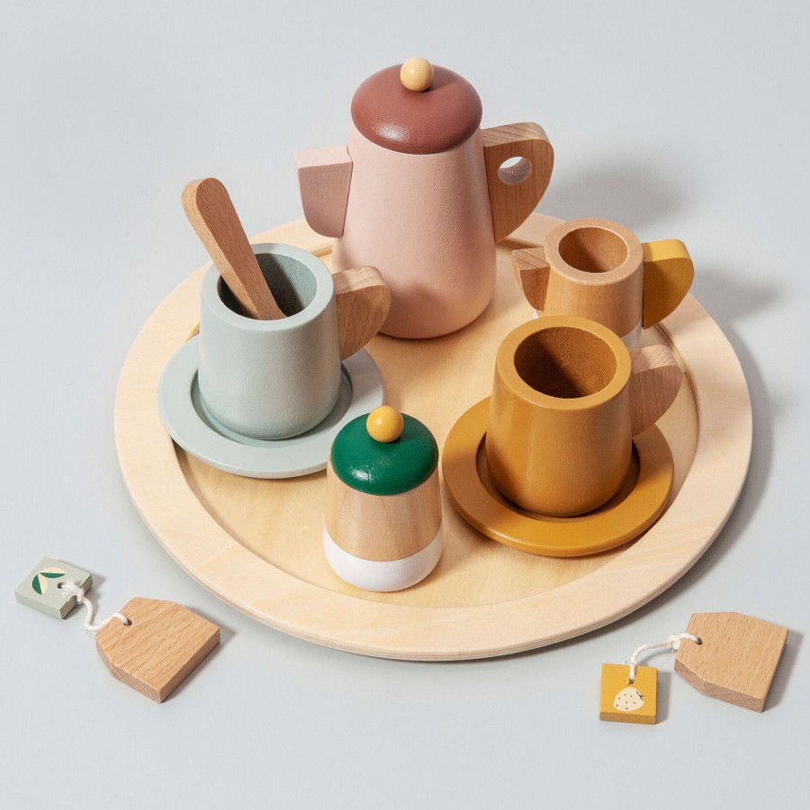 Pretend Play Petit MonNew Pretend Food, Kitchen & Store | Petit Monkey Wooden Tea Set