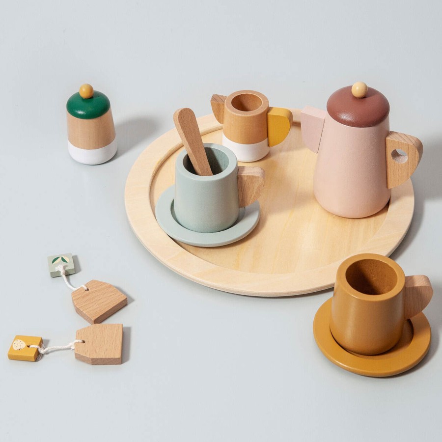 Pretend Play Petit MonNew Pretend Food, Kitchen & Store | Petit Monkey Wooden Tea Set